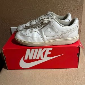 White Nike Court Vision Lows- Size 10.5